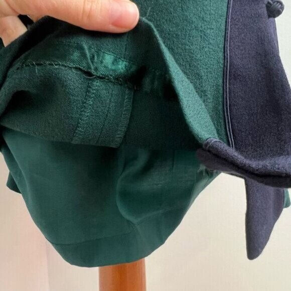 VTG Linda Allard Ellen Tracy Women 8 100% Wool Green Blue Buttoned Sweater Dress - Picture 4 of 15